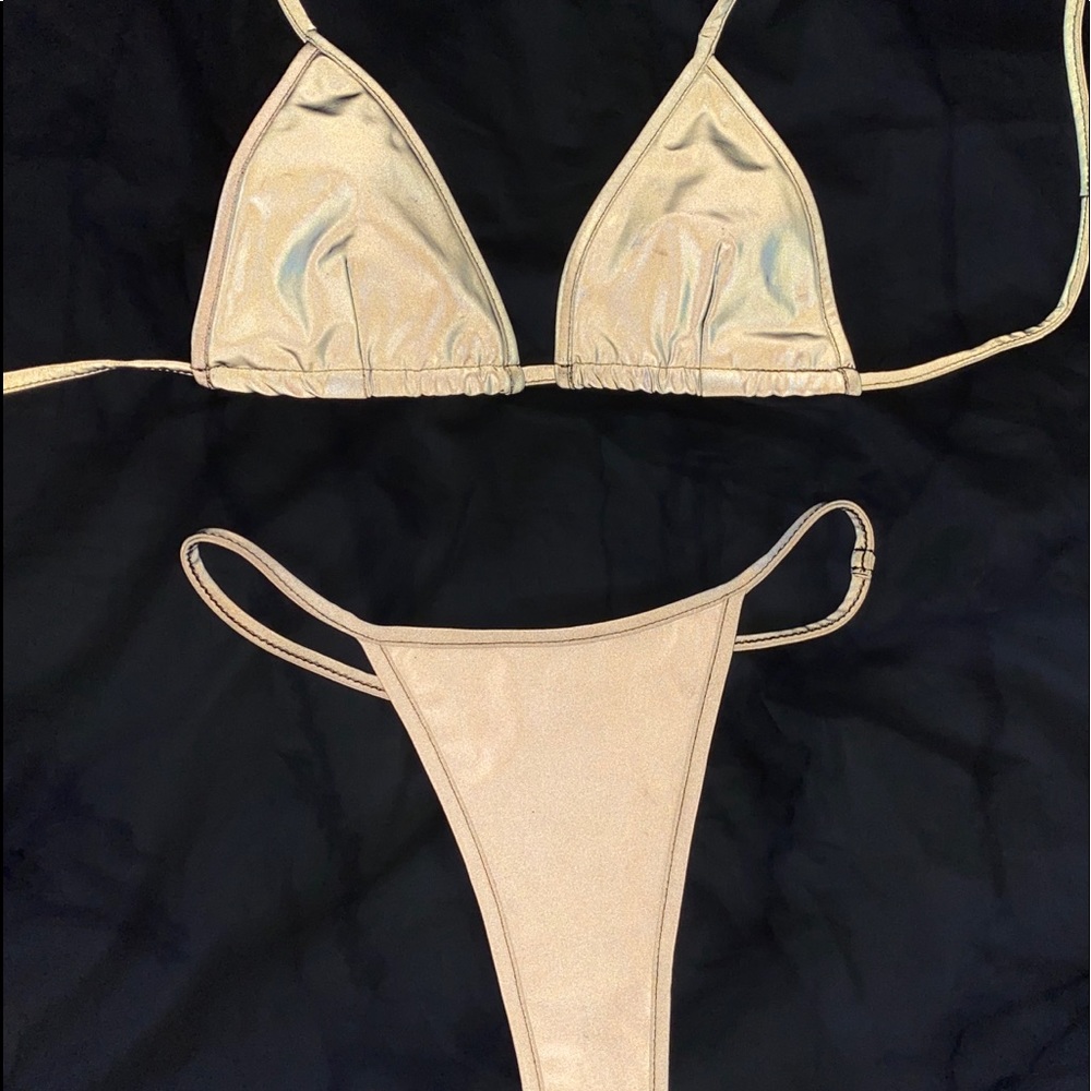Reflective high waisted bikini